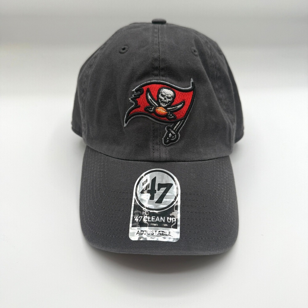 Tampa Bay Buccaneers Hat Mens One Size Gray Adjustable Clean Up '47 Football